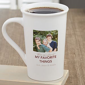 My Favorite Things Personalized Photo Latte Mug 16 oz.- White - 21257-U
