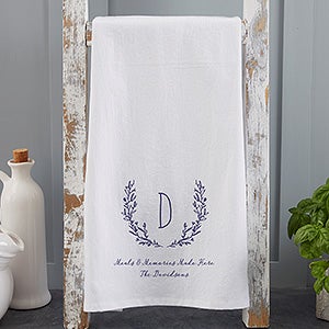 Farmhouse Floral Personalized Tea Towel - 21362
