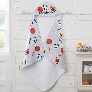 All About Sports Personalized Baby Hooded Towel - 21497