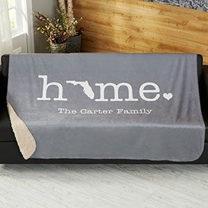 Home State Personalized 60x80 Sherpa Blanket - 21528-SL