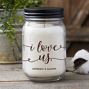 I Love Us Personalized Farmhouse Candle Jar - 21627