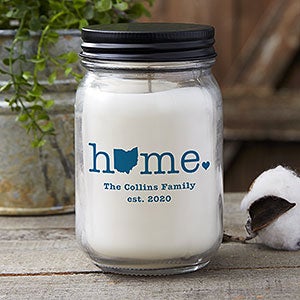 Home State Personalized Farmhouse Candle Jar - 21628-I