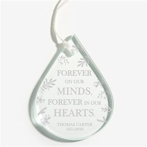 Memorial Teardrop Engraved Premium Glass Ornament - 21666-P