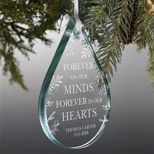 Memorial Teardrop Engraved Premium Glass Ornament - 21666-P