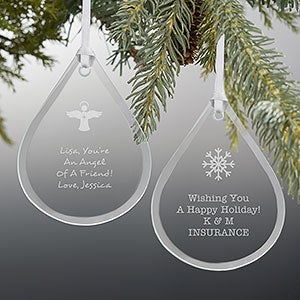 Create Your Own Personalized Teardrop Glass Ornament - 21670