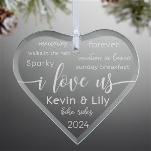 I Love Us Heart Engraved Message Ornament - 21693