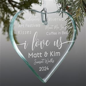 I Love Us Heart Engraved Message Premium Ornament - 21693-P