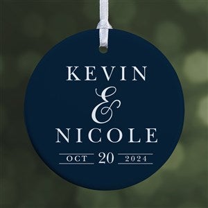 Moody Chic Wedding Personalized Ornament- 2.85