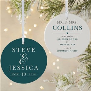 Moody Chic Wedding Personalized Ornament-3.75