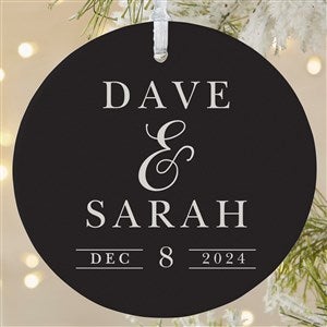 Moody Chic Wedding Personalized Ornament- 3.75