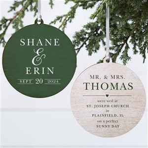 Moody Chic Wedding Personalized Ornament-3.75