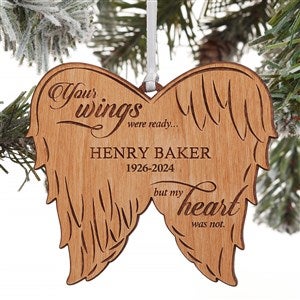 Your Wings Were Ready Personalized Memorial Ornament- Natural - 21721