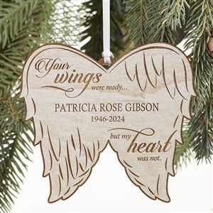 Your Wings Were Ready Personalized Memorial Ornament- Whitewash - 21721-W