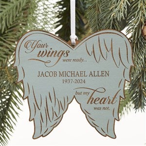Your Wings Were Ready Personalized Memorial Ornament- Blue Stain - 21721-B