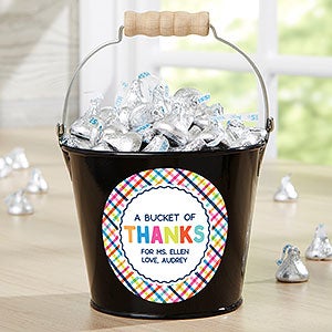 Bucket of Thanks Personalized Mini Metal Bucket- Black - 21760-B