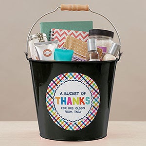 Bucket of Thanks Personalized Large Metal Bucket- Black - 21760-BL