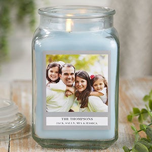 Picture Perfect Personalized 18 oz. Linen Candle Jar - 21918-18CW