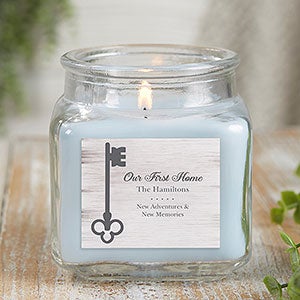 Key To Our Home Personalized 10 oz. Linen Candle Jar - 21922-10CW