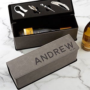 Bold Style Personalized Wine Bottle Accessory Box - 22389