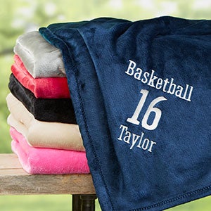 Personalized 50x60 Navy Sports Fleece Blanket - 22428-N