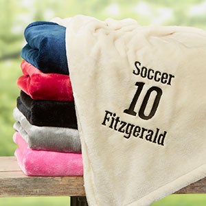 Personalized 50x60 Beige Sports Fleece Blanket - 22428-B