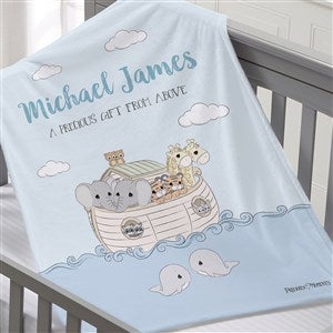 Precious Moments® Noah's Ark Personalized Baby Boy 30x40 Fleece Blanket - 22685-SF