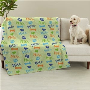 Playful Puppy Personalized 50x60 Sweatshirt Dog Blanket - 23070-SW