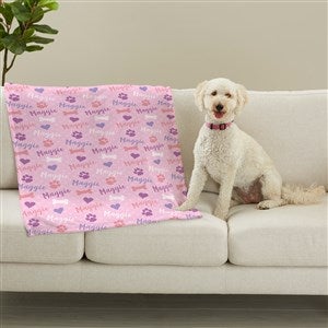 Playful Puppy Personalized Plush Fleece Dog Blanket - 23070-F