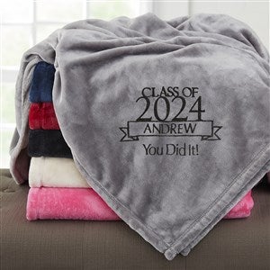 Graduation Personalized 60x80 Grey Fleece Blanket - 23202-LG