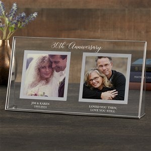 Anniversary Memories Personalized Double Photo Glass Frame - 23218