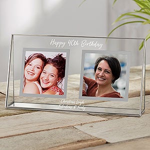 Write Your Own Personalized Double Photo Glass Frame - 23221