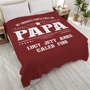 My Favorite People Call Me Personalized 90x90 Plush Queen Fleece Blanket - 23253-QU
