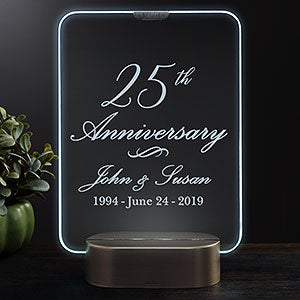 Anniversary Personalized Light Up LED Glass Keepsake - 23352