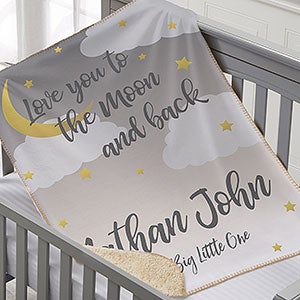 Beyond The Moon Personalized 30x40 Sherpa Baby Blanket - 23434-SB