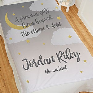 Beyond The Moon Personalized 60x80 Fleece Baby Blanket - 23434-L