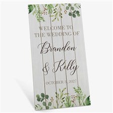 Laurels of Love Personalized Standing Wood Wedding Sign - 23581