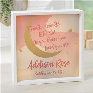 Beyond The Moon Personalized Ivory LED Light Shadow Box- 10