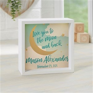 Beyond The Moon Personalized Ivory LED Light Shadow Box- 6