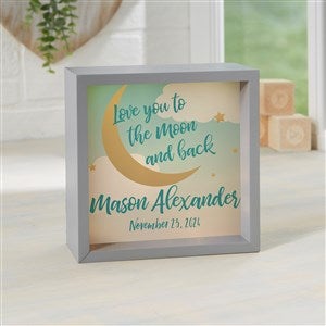 Beyond The Moon Personalized Grey LED Light Shadow Box- 6