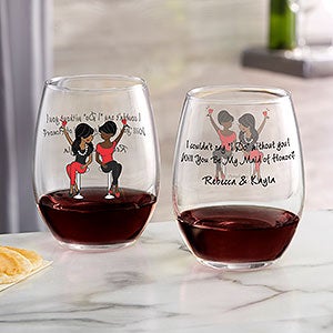 Bridesmaid Wine Lover philoSophie's® Personalized Stemless Wine Glass - 23610-S