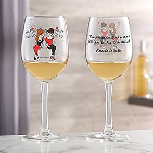 Bridesmaid Wine Lover philoSophie's® Personalized White Wine Glass - 23610-W