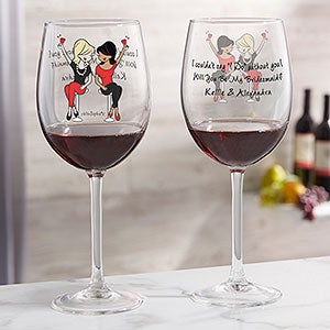 Bridesmaid Wine Lover philoSophie's® Personalized Red Wine Glass - 23610-R