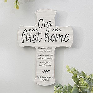 Our First Home Personalized Wall Cross- 5x7 - 23631-S