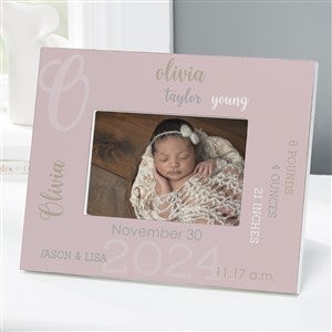 Modern All About Baby Girl Personalized 4x6 Tabletop Frame - Horizontal - 23643-TH