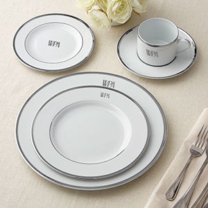 Pickard Signature Platinum Monogrammed 5 Piece China Set - 23714D