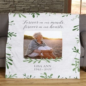 Botanical Memorial Personalized 50x60 Plush Fleece Photo Blanket - 23758-F