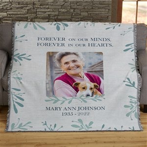 Botanical Memorial Personalized 56x60 Woven Photo Throw - 23758-A
