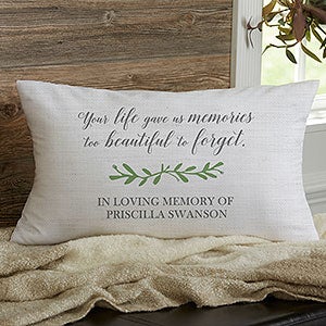 Botanical Memorial Personalized Lumbar Throw Pillow - 23759-LB