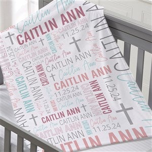 Christening Day For Her Personalized 30x40 Plush Fleece Baby Blanket - 23766-B