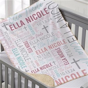 Christening Day For Her Personalized 30x40 Sherpa Baby Blanket - 23766-SB